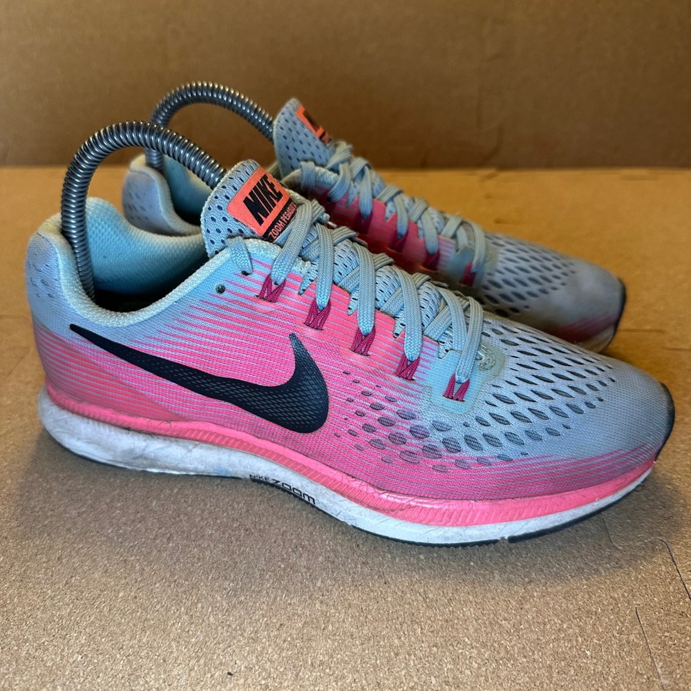 Nike Air Zoom Pegasus 34 Blue Pink Running Shoes Womens 7.5 880560-406 Comfort